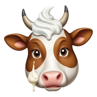 Cow with an earring and a yogurt sticker