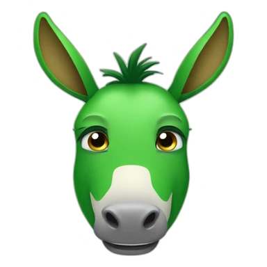 A green donkey face in green with tears. sticker