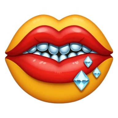 Rhinestone printed kiss mark sticker