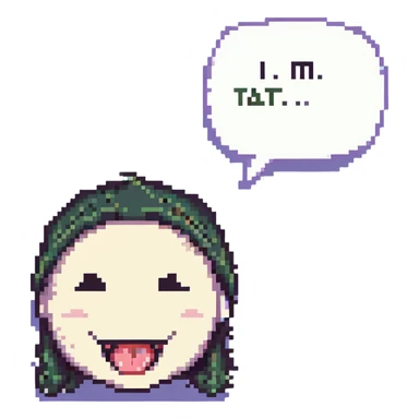 smiling with tongue sticking out
add the words  I’m talking bout innatt  sticker