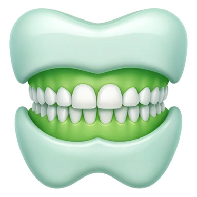 bright green dental braces on teeth sticker