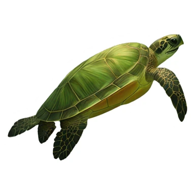 Sea turtle swimming in water sticker