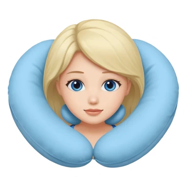woman using travel pillow  sticker