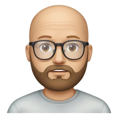 bald man with beard glasses sticker