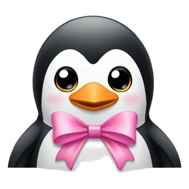 Penguin with pink bow sticker