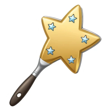 a painting brush with shiny stars sticker