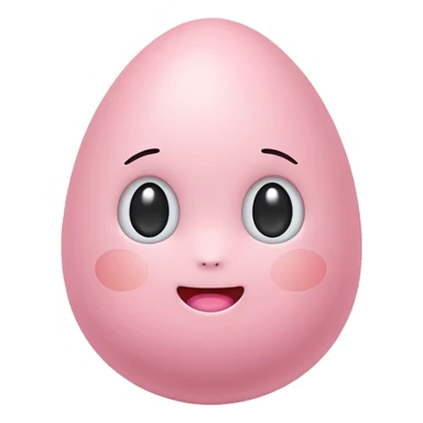 cute pastel pink egg emoji, kawaii style, soft glow, simple design, transparent background, twitch emote sticker
