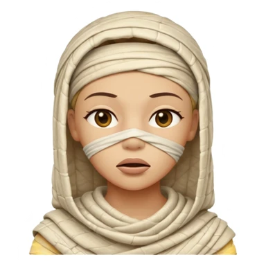 The mummy girl with her mouth closed sticker