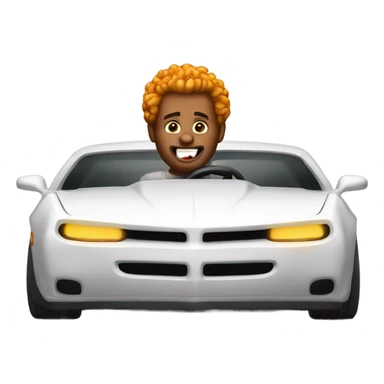 a  guy driving a hellcat while eating fried chicken  sticker