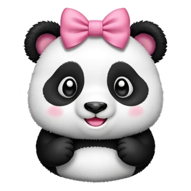 Panda with pink bow sticker