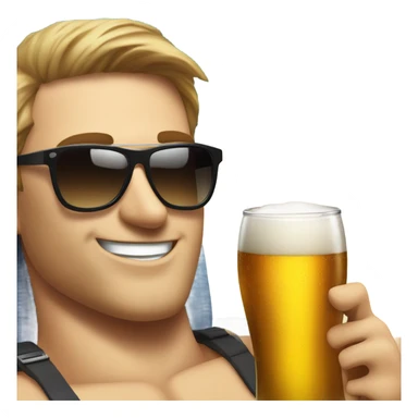 Fair skinned Man with sunglasses and a very large glass of beer sunbathing on a Spanish beach sticker