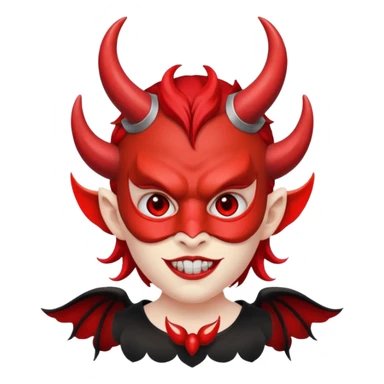 Devil wearing angel mask sticker