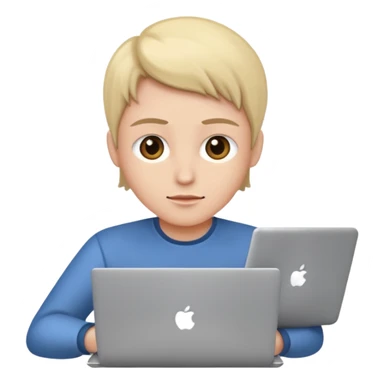 person working working on a laptop facing front sticker