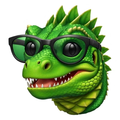 capitalist iguana head with black sunglasses smiling venomously sticker