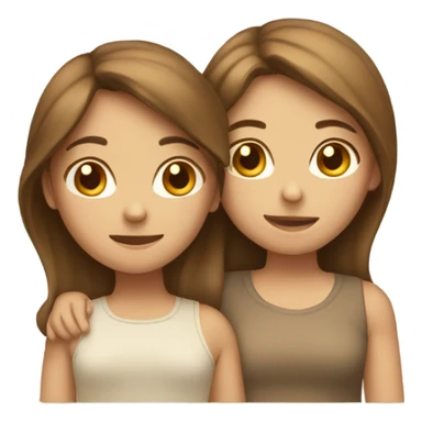 lesbian cuddles brown hair girl light brown hair girl  sticker