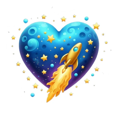 comet themed heart sticker