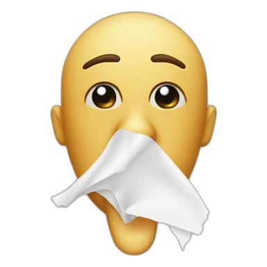 Nostril stuffed with tissue sticker