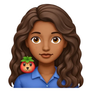 Uma mulher morena de cabelo onduladoe longo e um sinal na bochecha sticker