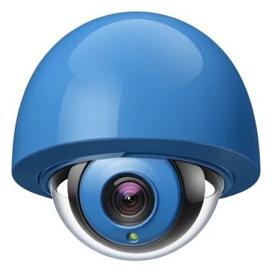 Dome cctv camera in blue sticker