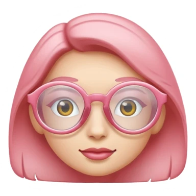 Rose pink glasses, Oval type shaped. sticker