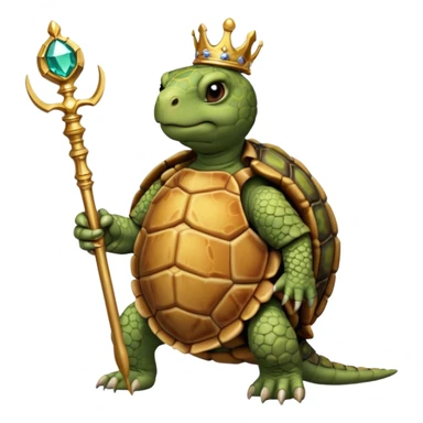 royal staff tortiose with scepter in left hand sticker