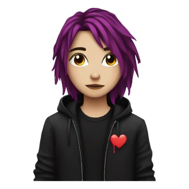 Emo person doing heart hands sticker