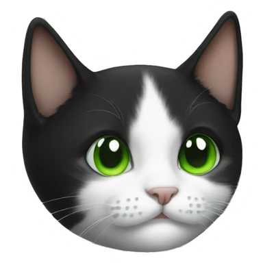 tuxedo cat with green eyes sticker