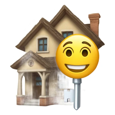 A house smiling handing out a key sticker