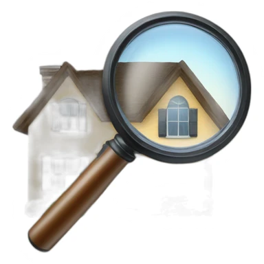 Magnifying glass on house sticker