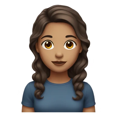 girl with light brown skin and dark brown eyes and dark brown wavy hair sticker