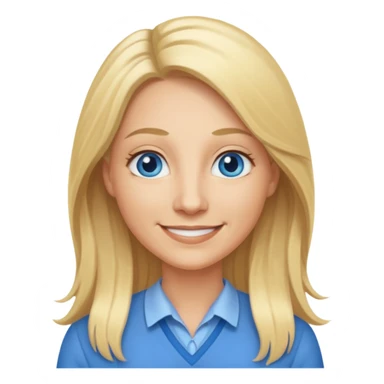 a 40 year old teacher with long blonde hair and blue eyes sticker