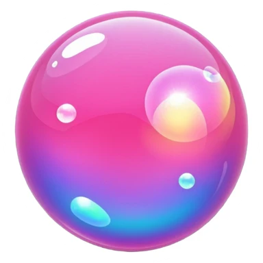vivid pink sparkling bubble sticker