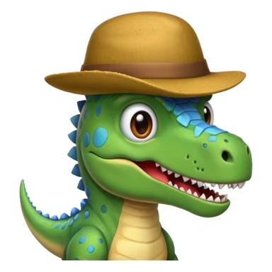 A dinosaur with hat sticker