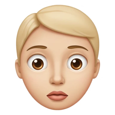 Cara redonda cuello sacado, labios para fuera y ojos abiertos  sticker