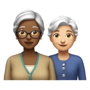 Grandmother with a girl sticker