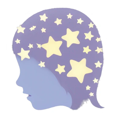 Silhouette profile woman head with 7 stars inside her head sticker