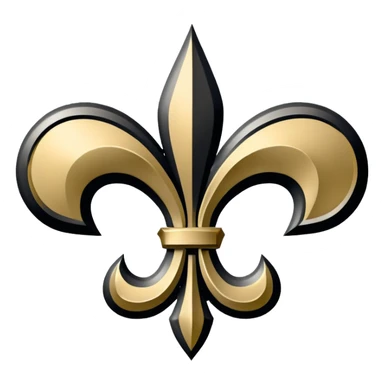 New Orleans Saints football logo with fleur-de-lis in black and gold colors sticker