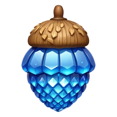 Blue crystallised acorn sticker