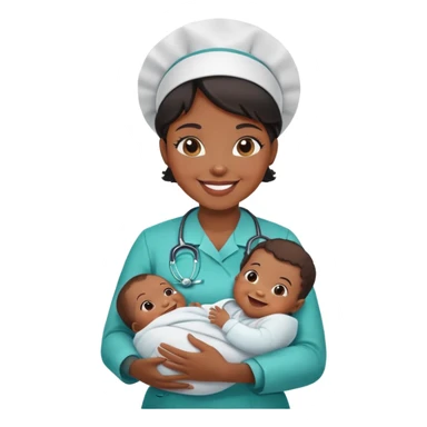 black nurse holding baby sticker