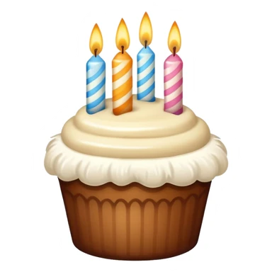 A hazelnut with cream on it which make it look like a birthday cake and some birthday candles on it sticker