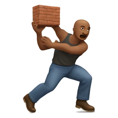 man throwing a brick sticker