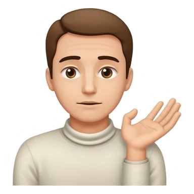 the man holds his hands behind his neck and rolls his eyes sticker