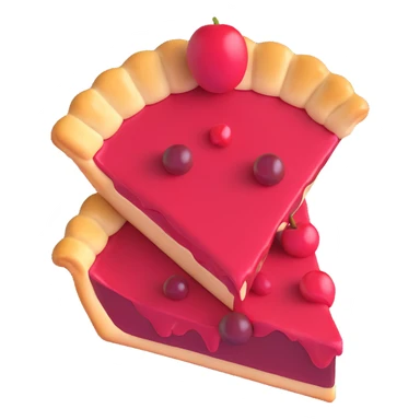 slice of cherry pie, 3D emoji style, simple, no text sticker