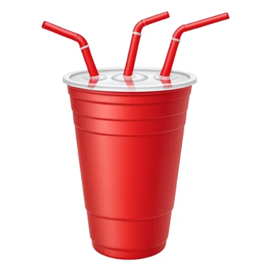 red solo cup with straw sticker