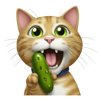 Cat playing with pickle sticker