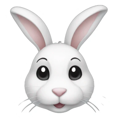Black and white rabbit sticker