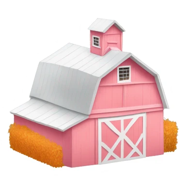 White pink and orange barn sticker