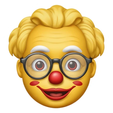 Emoji with glasses and a clown nose sticker