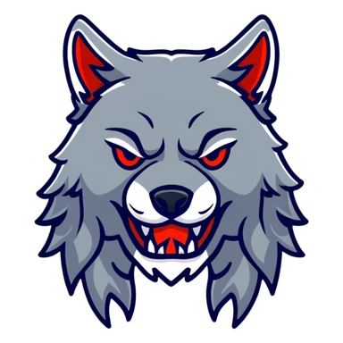 Howler wolf mask with red tear markings sticker