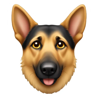 German shepherd with head in hole  sticker